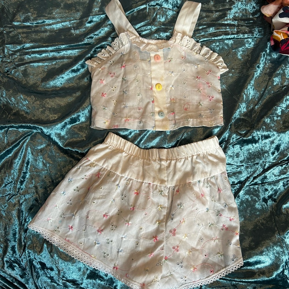 Vintage Evy Toddler Embroidered White Set